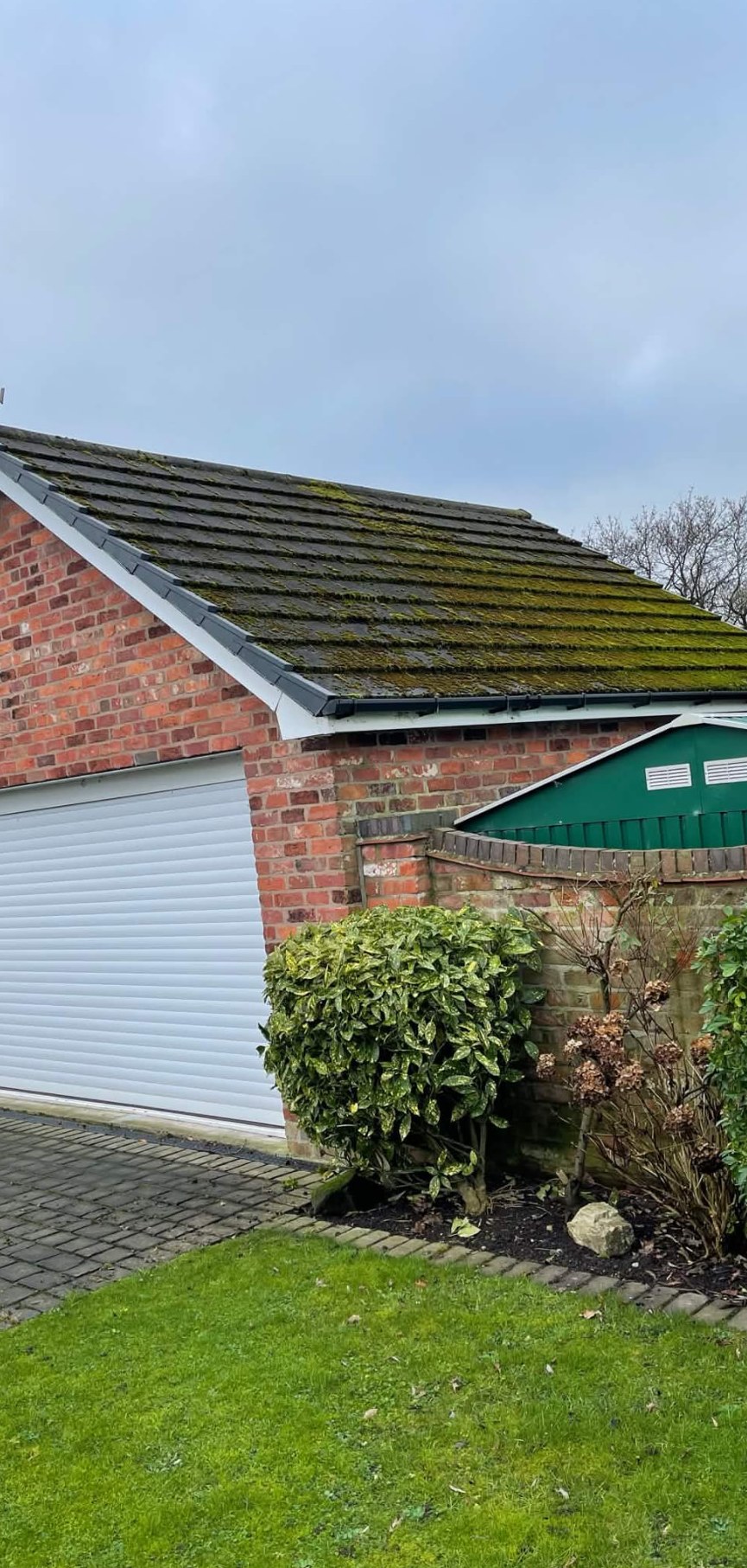 Garage roof cleaned and repaired before work — Northwich area