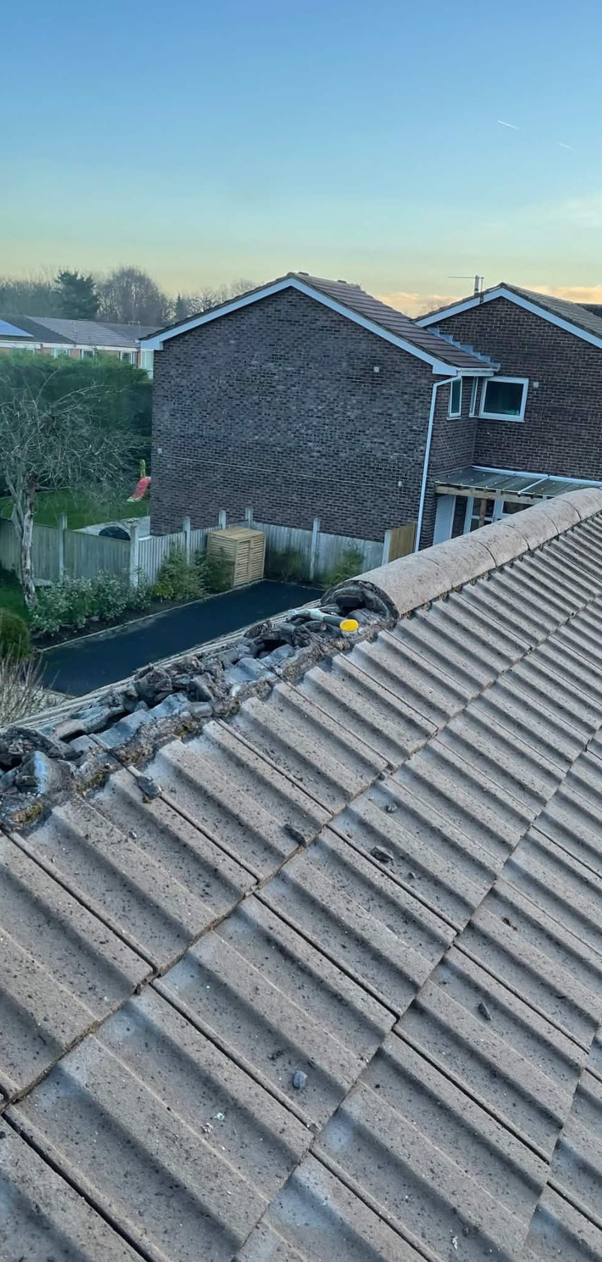 Dry ridge system fitted before work — Northwich area