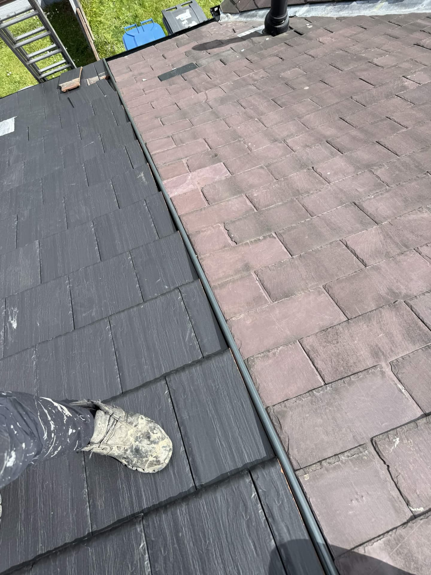Slate re-roof, old and new — Northwich area